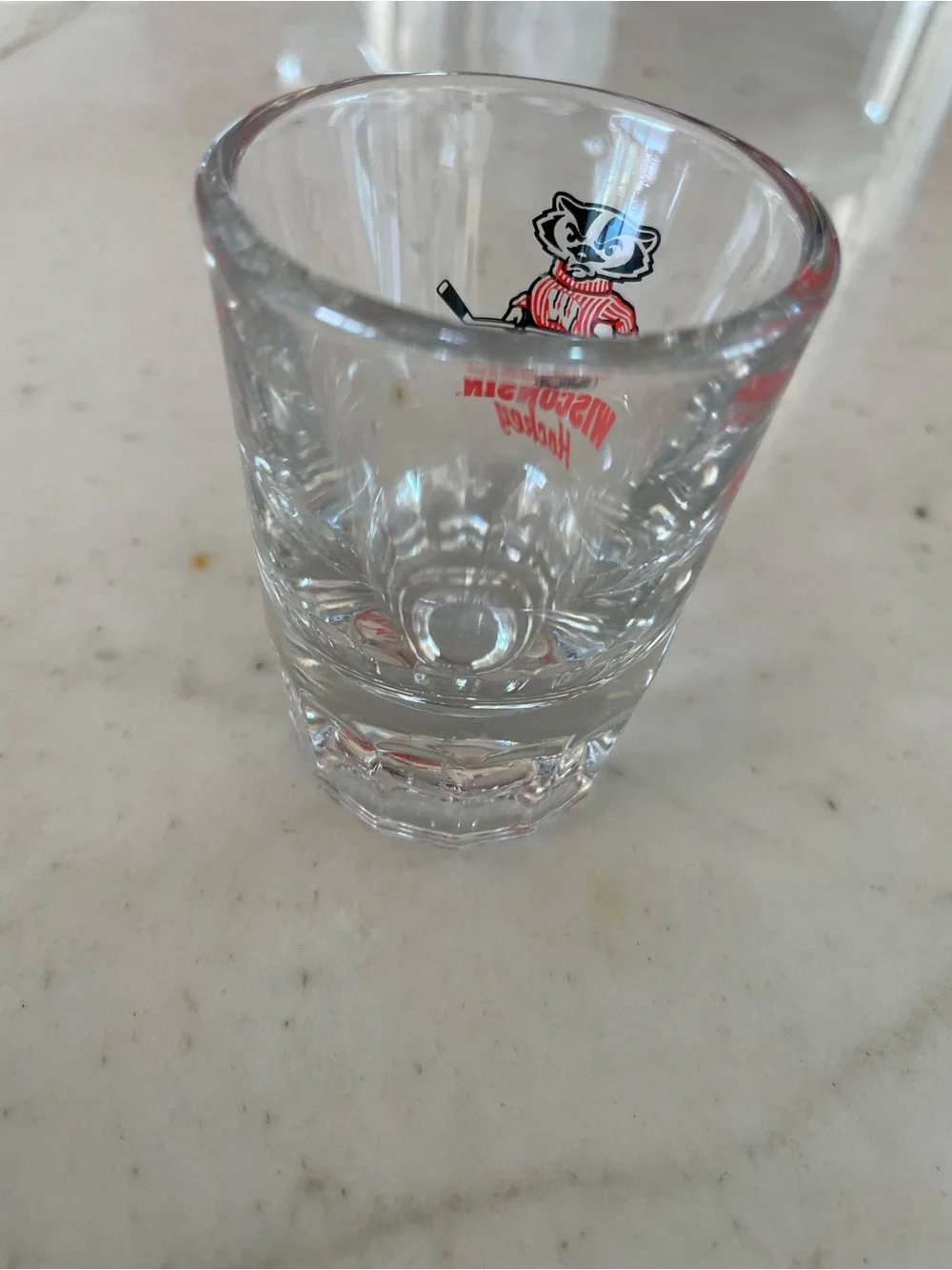 University of Wisconsin Badgers Hockey Shot Glass – Collectible Barware jigger